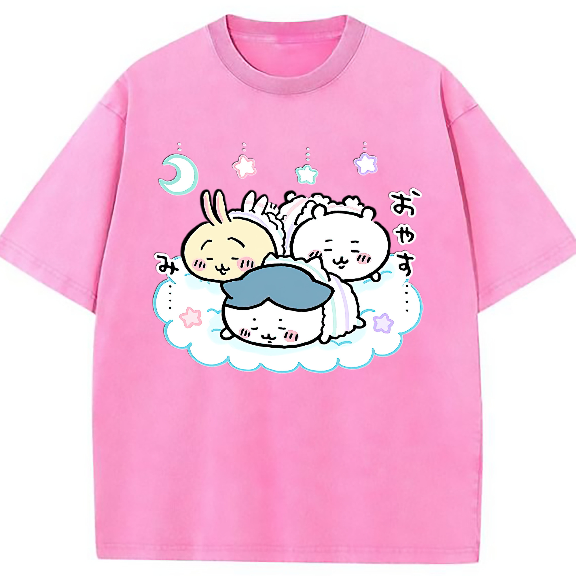 （画像用） ちいかわ ハチワレ Chii-kawa hachiware 綿100% ヴィンテージ風 半袖Tシャツ（フロントプリント）